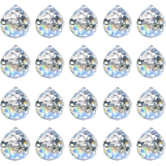 20 Pack Crystal Ball 0.8"/20mm Prism Sun Shine Catcher Rainbow Pendants Maker - Picture 1 of 7